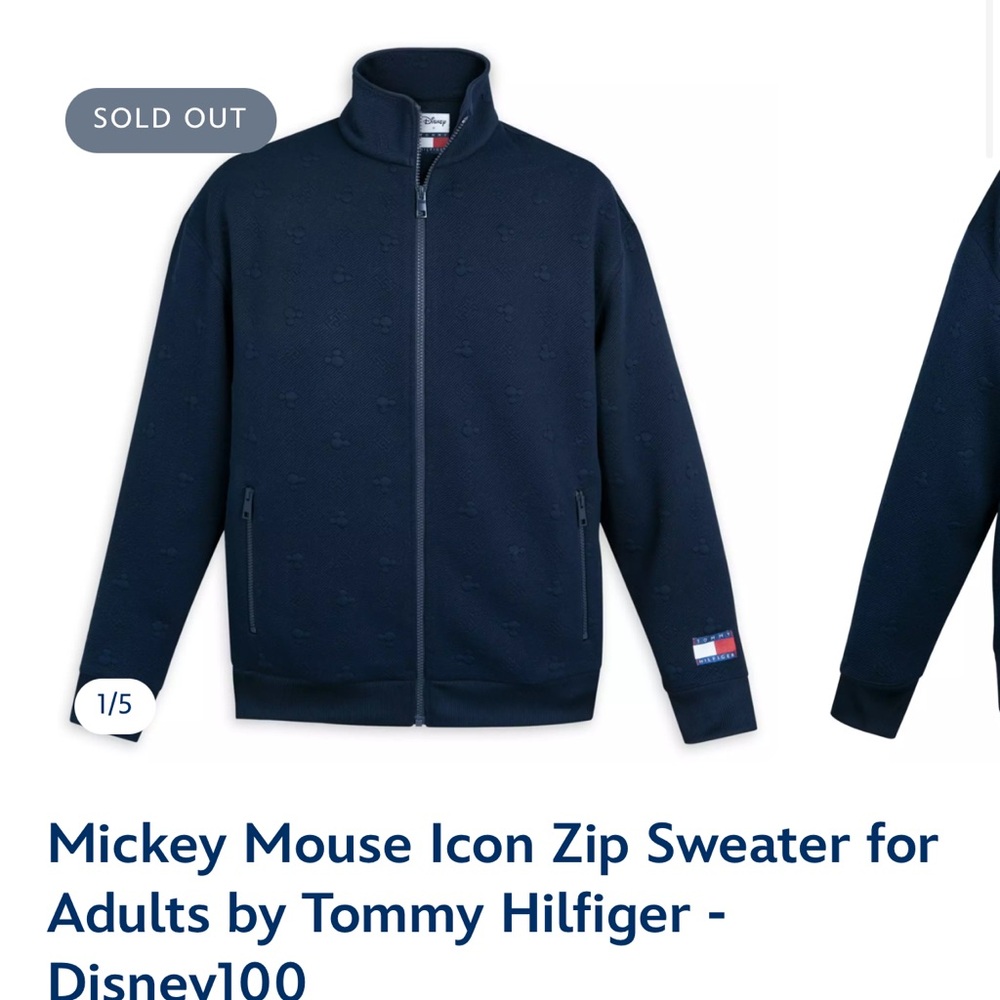 Hundred Year Anniversary Disney X Tommy Hilfiger Zip Up Size Medium